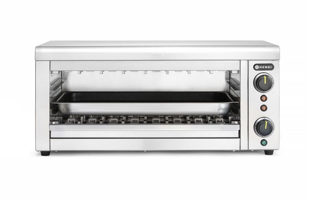 HENDI Salamandra elettrica professionale, quarzo infrarosso, GN 1/1, 230V, 3645W, 689x397x(H)318mm, acciaio inox
