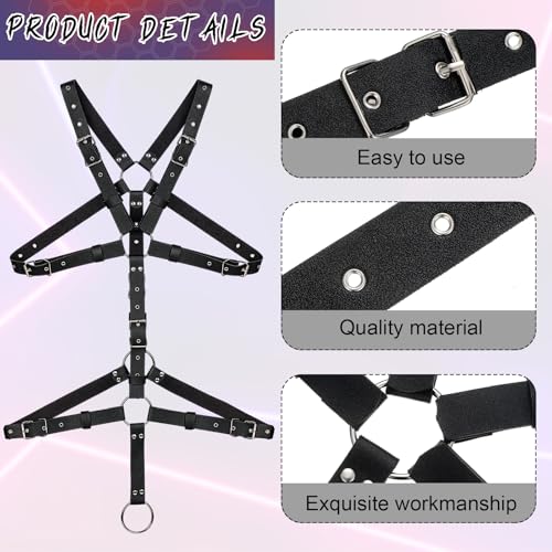 Men's Chest Harness Belt PU Leather Adjustable Buckle Body Chest Body Male Harness for Cosplay Party Nightclub Punk Belt Clubwear2
