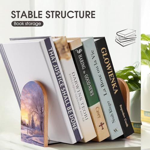 Serre-livres réglables en hêtre pour ranger efficacement un bureau moderne - 8