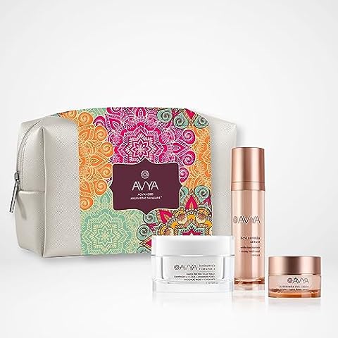 Avya Daily Bare Essentials - Detox Mask 1.7oz. + Hydroveda Serum 1oz. + Hydroveda Eye Cream 0.5oz. – Daily Kit For Ayurvedic Skincare Routine Cover