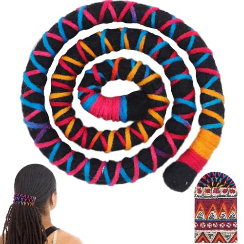 Spiral Lock Hair Tie Dreadlock Accessory Bendable Hair Ties for Women and Men Ponytail Holders Colorful Dreadlock Hair Tie Long Dreads Thick Curly Hair Holder (Autumn Vines)