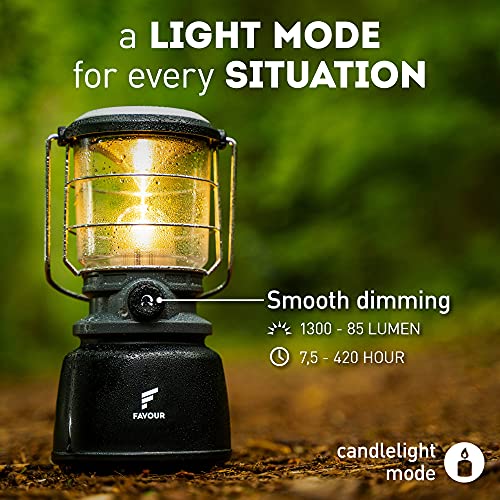 Favour Retro LED Campinglampe Laterne High-Power 1300 Lumen, Vintage Design, Camping Licht, Sturmlaterne Farbtemperatur… - Image 3