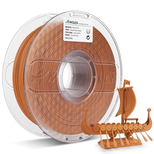 AMOLEN PLA Printing Filament 1.75mm Wood, 3D Printer Filament Add 15% Real Wood Fiber, Matte and Frosted 3D Filament, 1.75 PLA Filament 3D Printing, 1kg