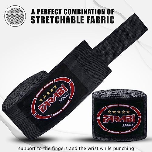 Farabi Sports Adult Boxing Hand wraps 4 Meters Long Boxing Wraps with Pair for MMA Muay Thai, Training - Image 3