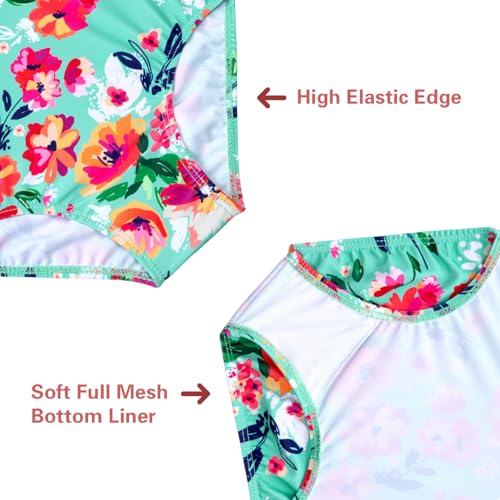 Image of Girls One Piece Swimsuits Summer UPF 50+ Quick Dry Beach Bathing Suit Cross Shoulder Strap Swimwear 2-10 Years