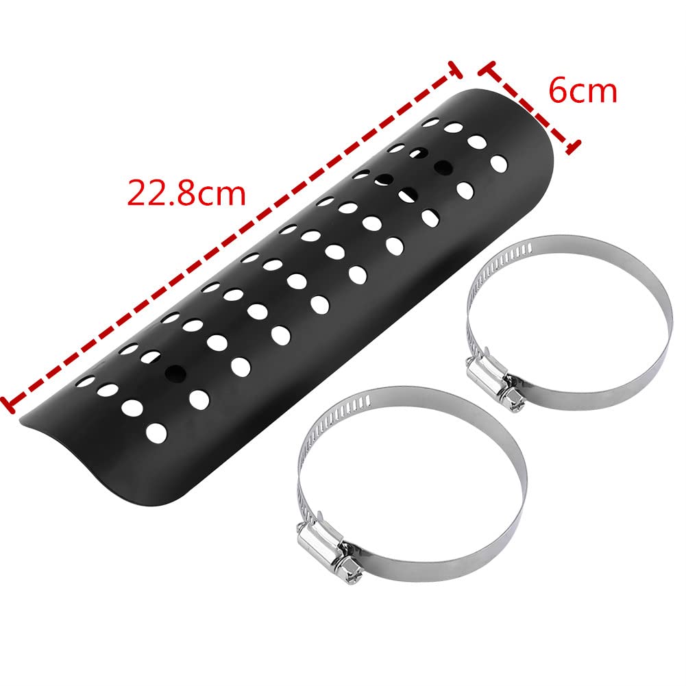 Par Chaleur Moto,Pare Chaleur Echappement, isolant thermique tuyau, Universel Couvercle de tuyau d'échappement droit bouclier thermique pour trou de moto, systèmes d'échappement pour moto
