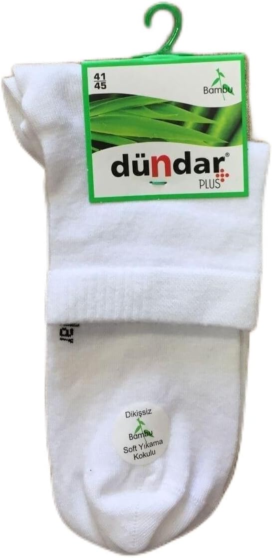 Men's White Socks 6-Pair Pack Seamless Half-Crew Dress Socks, 41-45 - Multiple Options