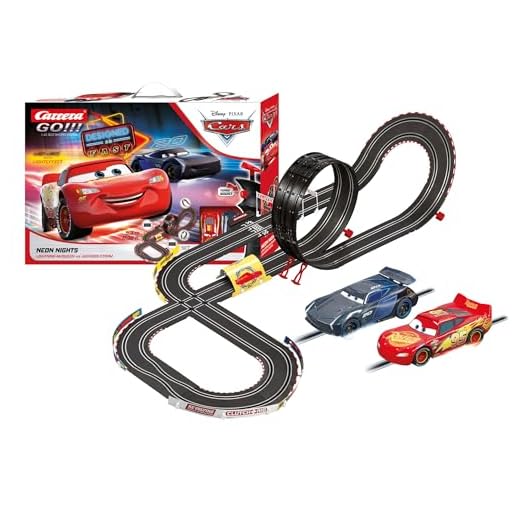 Carrera- Disney: Pixar Cars-Neon Nights The Movie Juego con Coches, Multicolor (20062477)