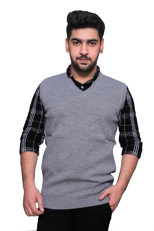 Image of Men Sleeveless Office Uniform Sweater - Daffodil