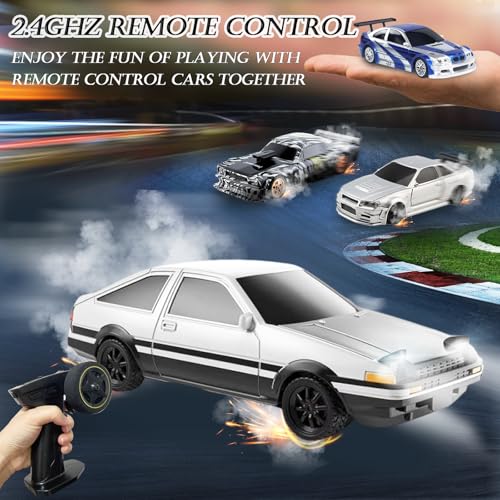 Image of 1 /43 Mini RC Drift Car with Gyroscope, 2.4GHz 4WD Full Proportional High Speed Micro Hobby RC Cars with Lights Racing Tires, Fast Small Remote Control Car, Toy Model Gift for Adults Kids Boys Girls