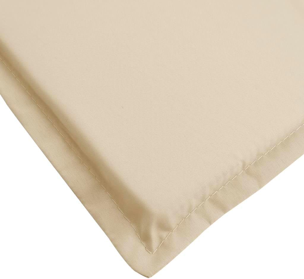 vidaXL Sun Lounger Cushion - Durable, Water- Oxford Fabric Cushion, Soft Foam Fiber Filling, Indoor/Outdoor Suitable, Non-Slip Design with Ropes and Elastic Back S - Beige (78.7"x27.6"x1.2")