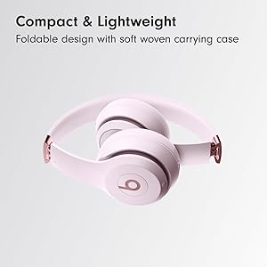 Beats Solo 4 - Wireless On-Ear Bluetooth Headphones, Up to 50-Hour Battery Life, Ultra-Lightweight Comfort, Powerful and Balanced Sound, Apple & Android Compatible - Cloud Pink