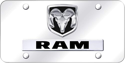 Dodge CarBeyondStore - Marco de matrícula frontal con logotipo de Dodge RAM, color negro, espejo Mopar