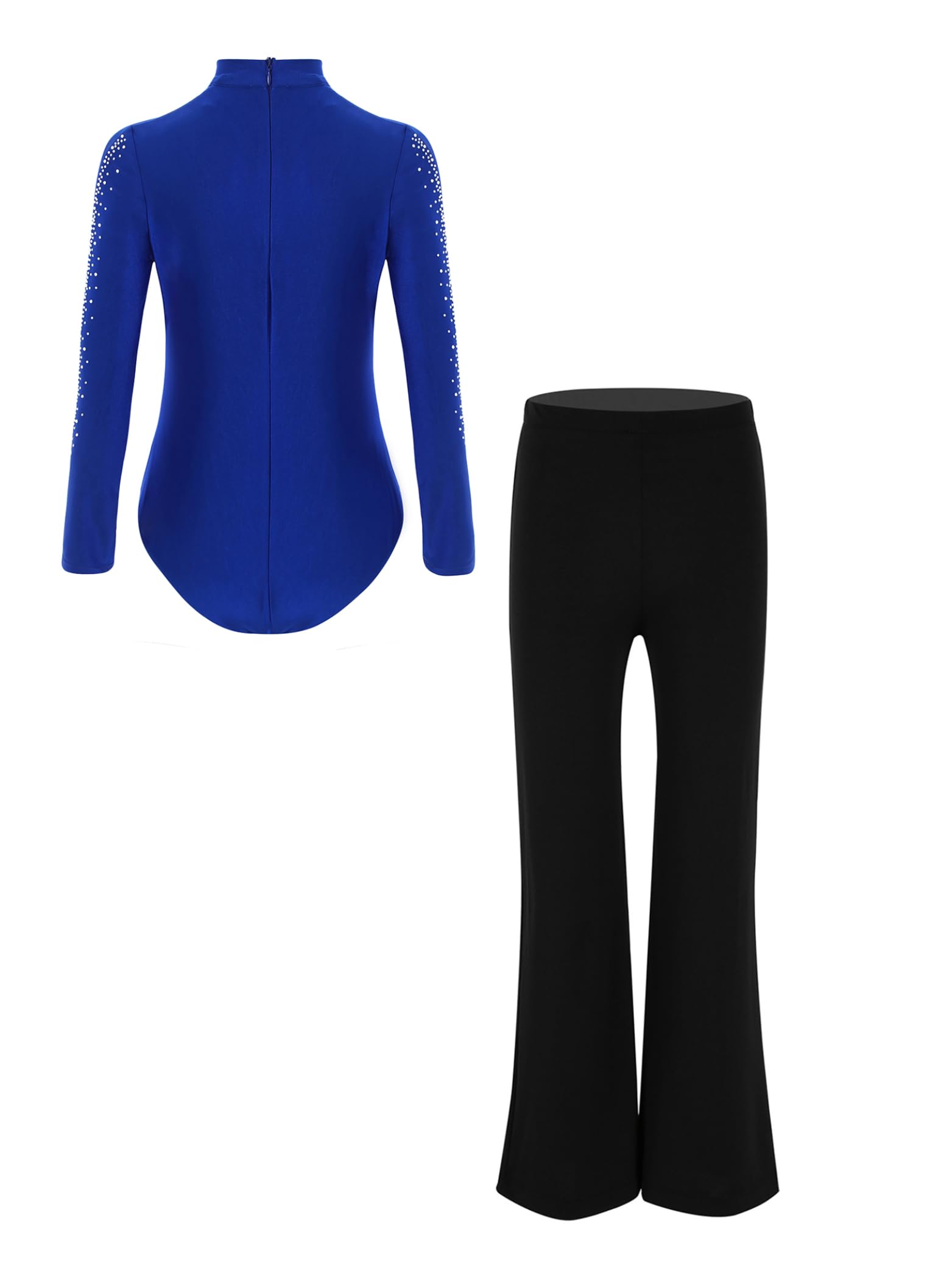 Traje de patinaje artístico para niño (camisa de leotardo y pantalones de danza, conjunto de danza latina