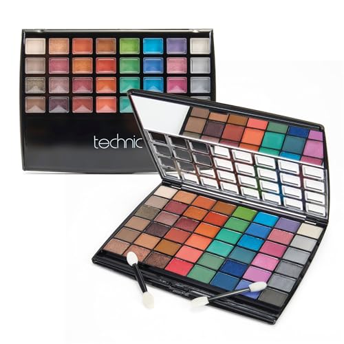 Technic 48 Eyes Eyeshadow Palette – Highly Pigmented Matte & Shimmer Shades with Mirror - Makeup Gift