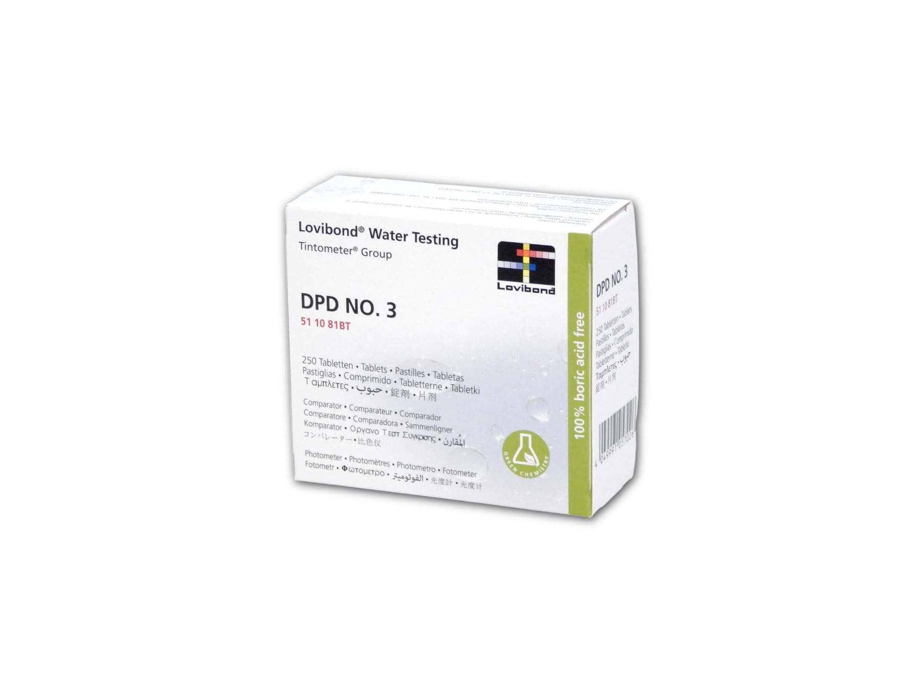 Certikin - DPD No 3 Total Chlorine Tablets | Precise Dosing & Long Shelf Life | Photometer & Comparator Compatible | Eco-Friendly Chemistry | High Accuracy, Multicoloured, 250 Pack