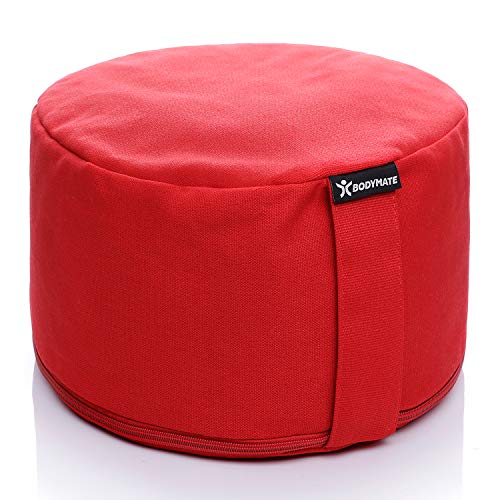 BODYMATE Extra-Hohes Yogakissen rund 31cm Durchmesser 20cm hoch...