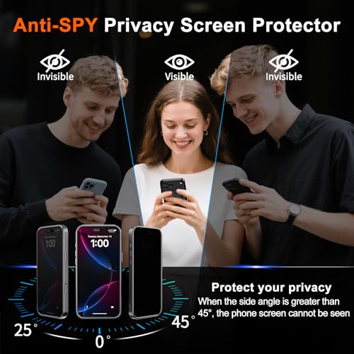 Image of for iPhone 16 Pro Max Case with Privacy Screen Protector, Gray