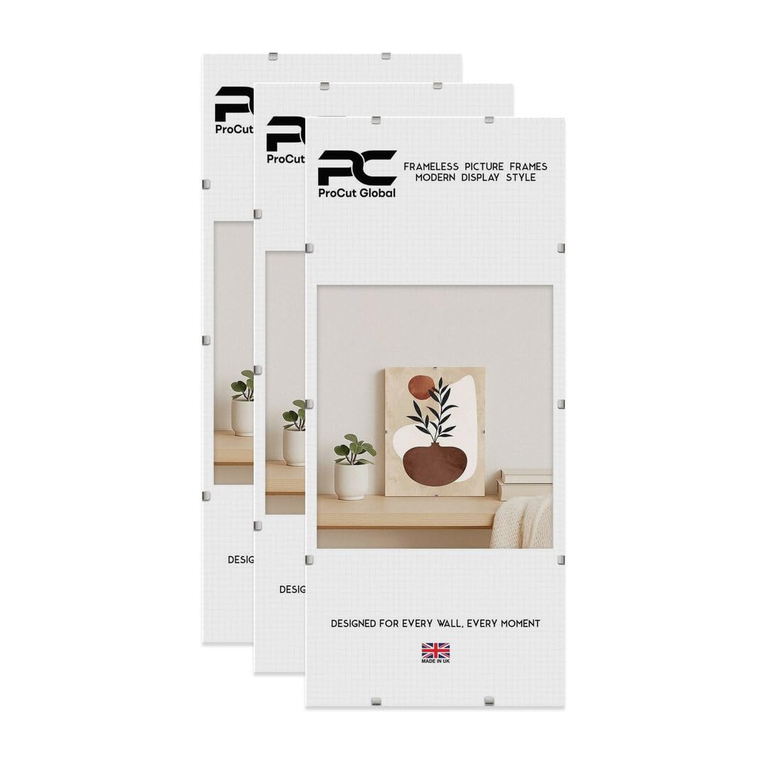 Procut Global 30x10" Frameless Clip Picture Frames For Photos - Pack of 3 — image 1