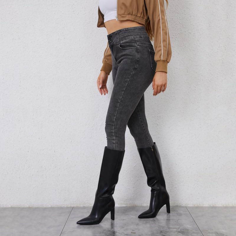 Modatope Knee High Boots for Women Pointed Toe Chunky Heel Tall Boots Side Zipper Fall Long Boots - Image 2