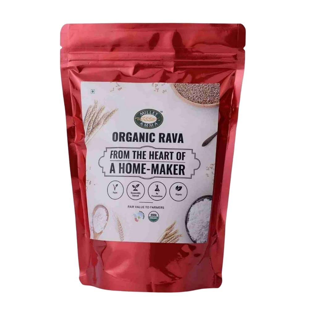 Millet Amma CERTIFIED ORGANIC Jowar Millet Rava | Stone Ground | 1Kg ( 500g x 2 Packs) | Great Healthy Breakfast and Diet Food | Helps for Weight Loss Management | Rich In Calcium, Manganese,Protein, Fibre and Copper (B0B5YH8H7C) Amazon Price History, Amazon Price Tracker