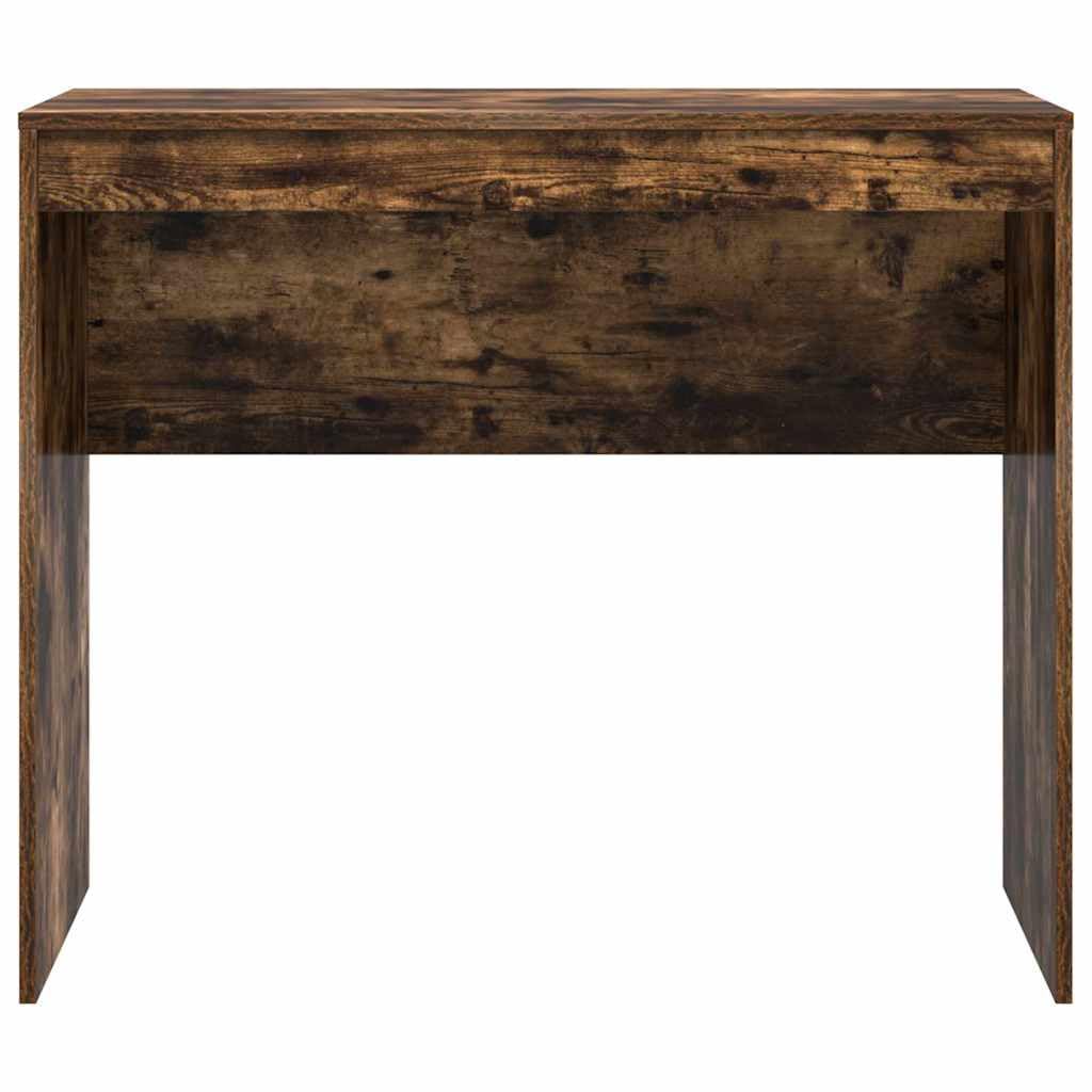 Biurko z wędzonego dębu, 90 x 40 cm, kompozyt drewniany, kompaktowe, z półką i miejscem do przechowywania, do biura, domu, gabinetu, oszczędność miejsca, ergonomiczne