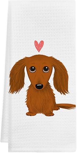 Miniatura 6 de GICHUGI Lindas toallas de cocina de perro salchicha  Regalos de perro salchicha  Toallas de mano para perro Weiner de 16 x 24 pulgadas, paños de té