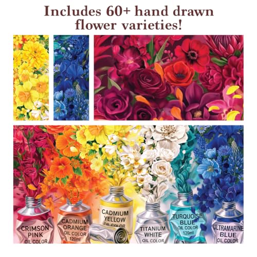Image of Gouda Games Jigsaw Puzzle 1000 Piece - Colourful Flower Puzzle for Adults