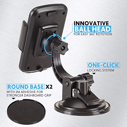 Bestrix Phone Car Holder For Dash & Windshield | Car Phone Holder Mount For Dashboard Compatible With Iphone 11Pro Xr Xs Xs Max X 8 8Plus 7 6Plus Galaxy Note S7 8 9 10 & All Smartphones Up To 6.5" #TOP2