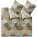 Produktbild CelinaTex Touchme Biber Bettwäsche 155 x 220 cm 4teilig Baumwolle Bettbezug Frauke Punkte beige braun türkis