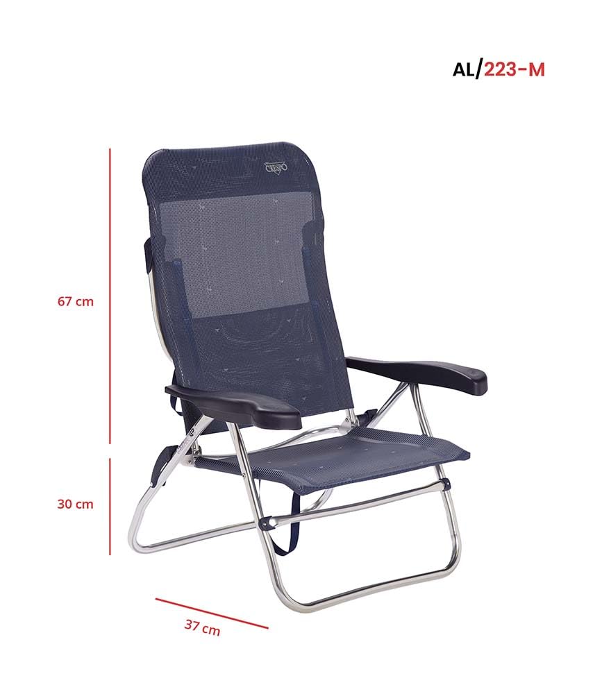Silla-cama playa alta 7 pos.Dural.(Multifibra)