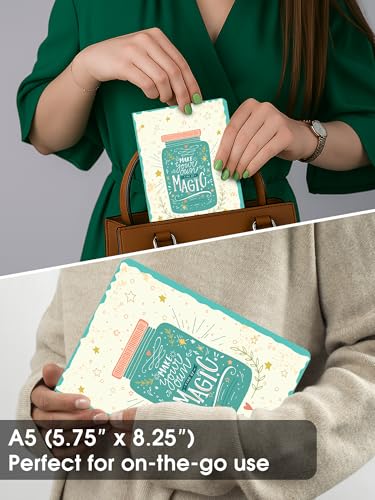 Image of DOODLE A5 Undated Planner Notebook - 160 Pages (12-Month Planner + Notes), Soft Cover Journal with 80 GSM Paper - Motivational Quote Design, Compact Diary for Work, Study, Travel & Gifting