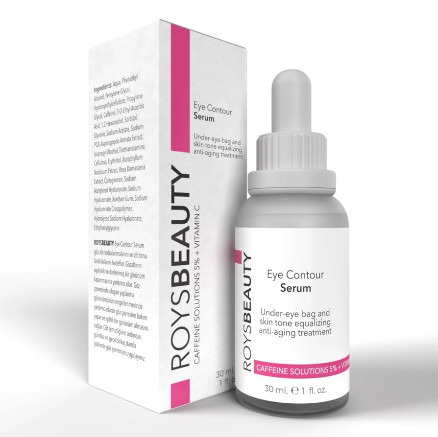 Roys Beauty Under Eye Contour Serum for Dark Circles & Puffiness, Anti-Aging Eye Contour Serum with Hyaluronic Acid
