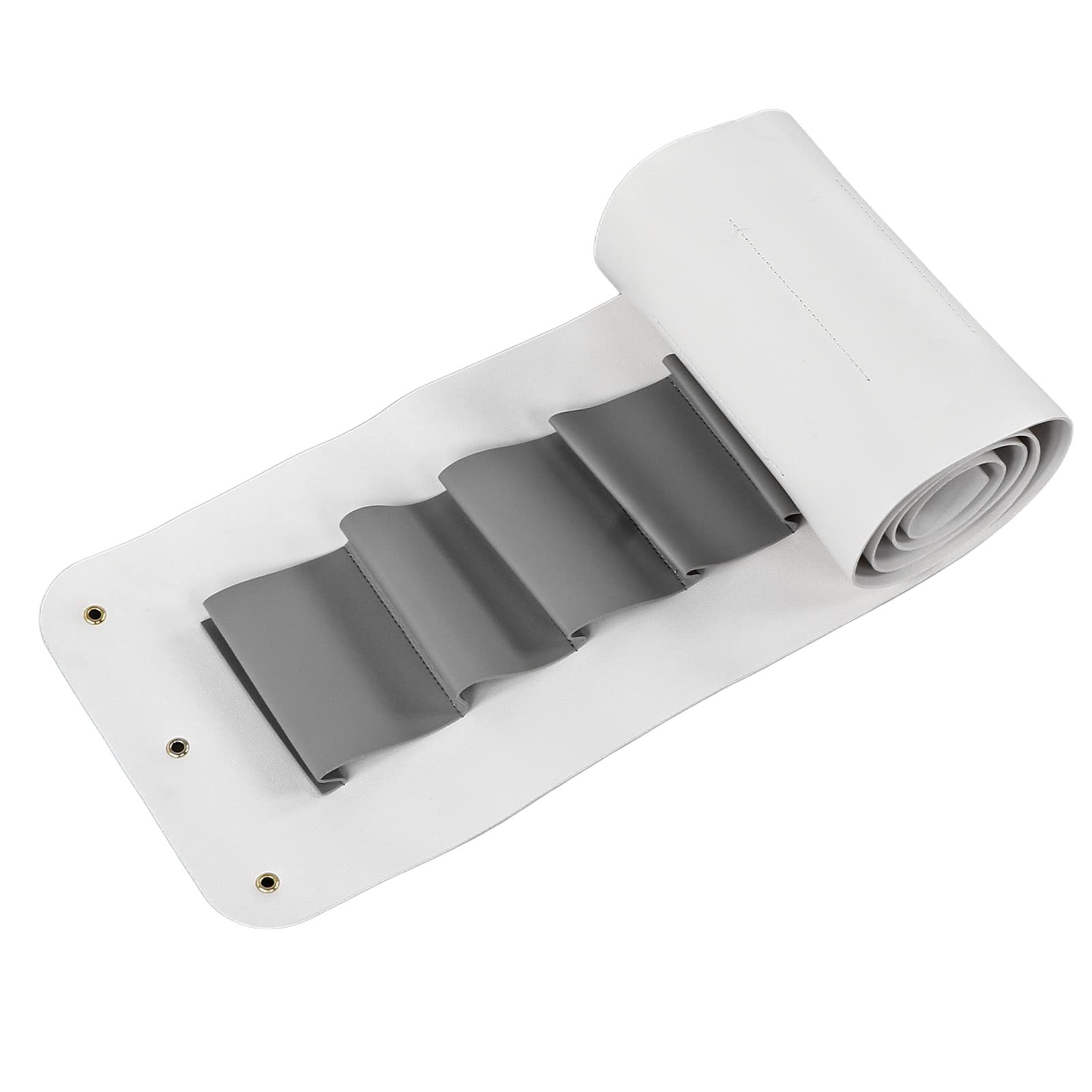 Vinyl Holder, Three Metal Holes Easy Store Durable Thickening PU Material Vinyl Roll Holder for Packaging Paper for Gift Packaging(Off-White)-image-10