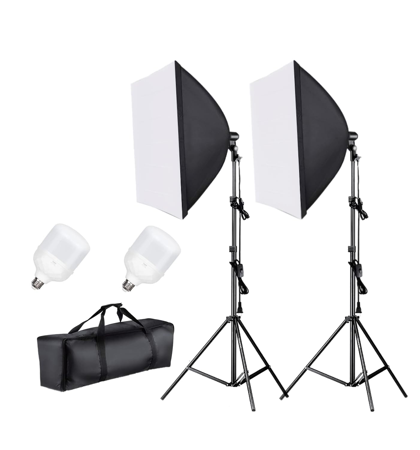 Softbox Photography Lighting Kit, Professional Photo Studio Lighting with 2x24x24in Soft Box | 2X 5700K E26 LED Bulb,Continuous Lighting Kit for Video Recording