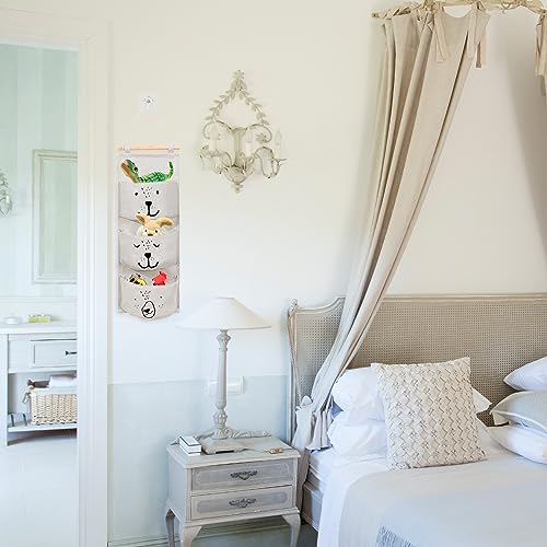 Miniatura 7 de Gaomoeny Bolsa Colgar Pared, Colgando Organizador Colgante Pared Puerta, Bolsa De Alamcenamiento Colgante Con 3 Bolsillos Para Colgar Dormitorio Cocina Baño Armarios