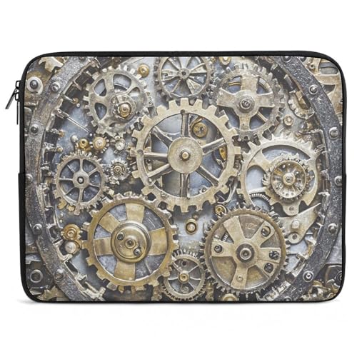 Housse ordinateur 10-17 pouces anti-choc néoprène léger motif rouages mécaniques