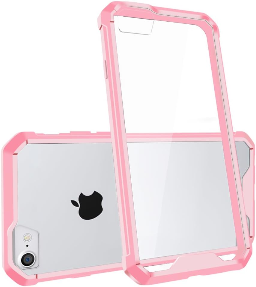 Yokase iPhone 7 Case, iPhone 8 Cover Soft TPU Border and Hard PC Back [Hybrid Reinforced Corners] (Rose Gold)