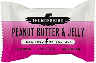 Thunderbird Peanut Butter & Jelly Mini Energy Snack Bars, 10 Count Bag, Gluten-Free with Protein, Healthy Real Food, Vegan Paleo Non-GMO, No Added Sugar, Perfectly Portable Size