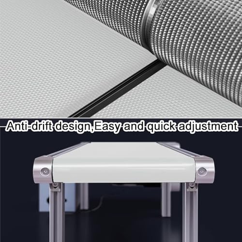 Mini elektryczny przenośnik taśmowy PVC 15 x 80 cm – regulowana prędkość pulpitu linia montażowa do fabryk i warsztatów, wydajna obsługa materiałów, idealna do pakowania i produkcji