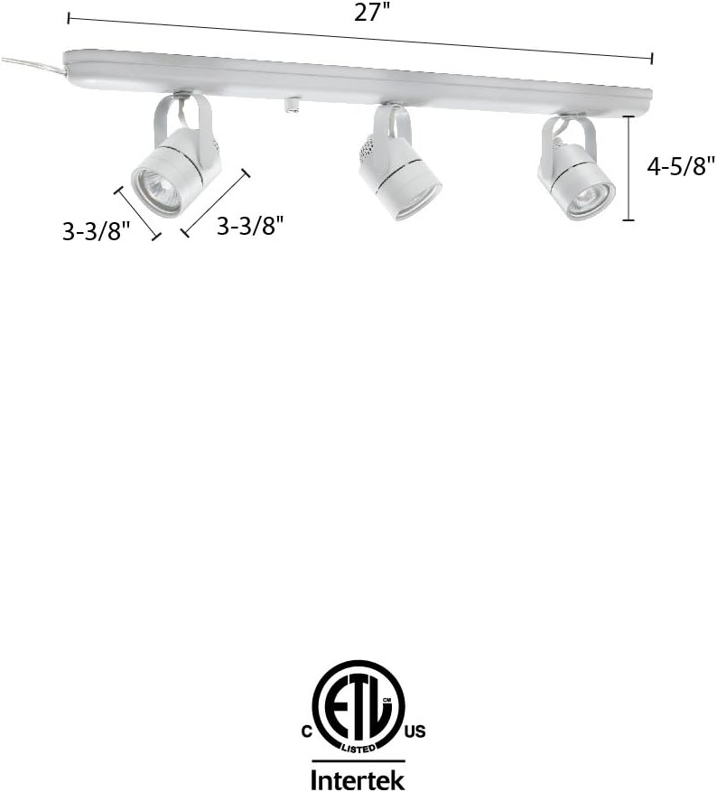 Lithonia Lighting LTKMSBK MR16GU10 3L MW M4 Mesh Back 3-Light Halogen Track Lighting Kit, 27", White