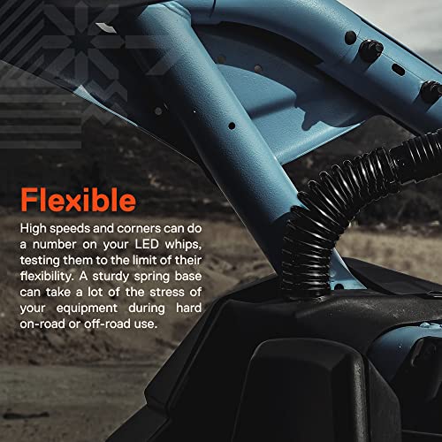 2Pc Heavy-Duty Barrel Spring Mounting Base [Black-Finish] [6Mm Spring] [1/2" Mounting Hardware] Cb Radio Antenna/Lighted Led Whips Up To 102" #TOP2