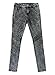 Bienzoe Girl's Cotton Stretch Dark Blue Snow Wash Dart Knee Denim Skinny Jeans