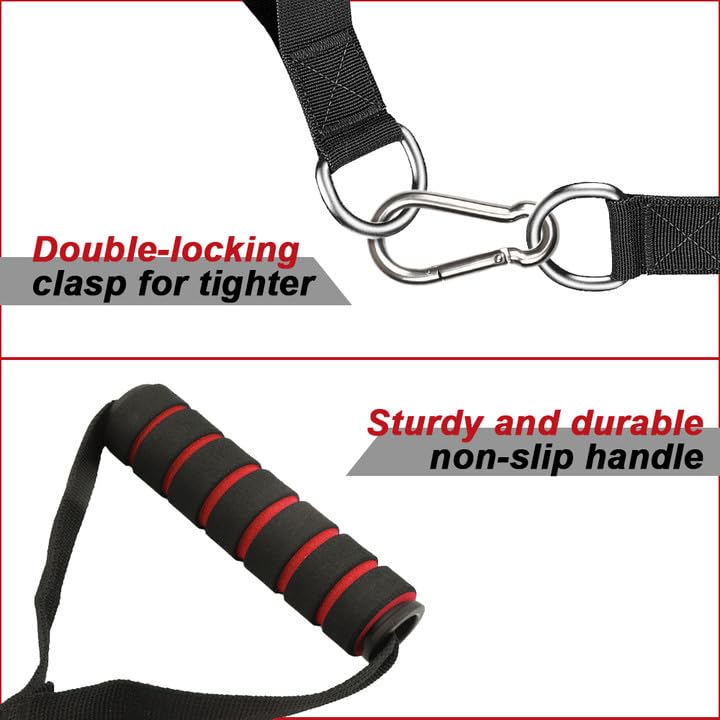 Poignées De Résistance Pour Bandes Élastiques - 2 Poignées En D Avec Mousquetons - Accessoire Fitness Musculation à Domicile