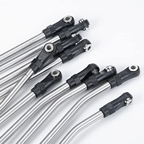 RCLions 1set/10pcs Stainless Steel Link Rod Ends Linkage for Axial Wraith 90018 1/10 Crawler Car Upgrade Parts
