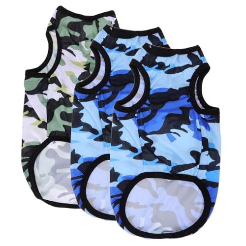 minkissy Haustierweste 3 Stück Camouflage aus Atmungsaktivem Polyester Waschbar für Kleine Hunde...