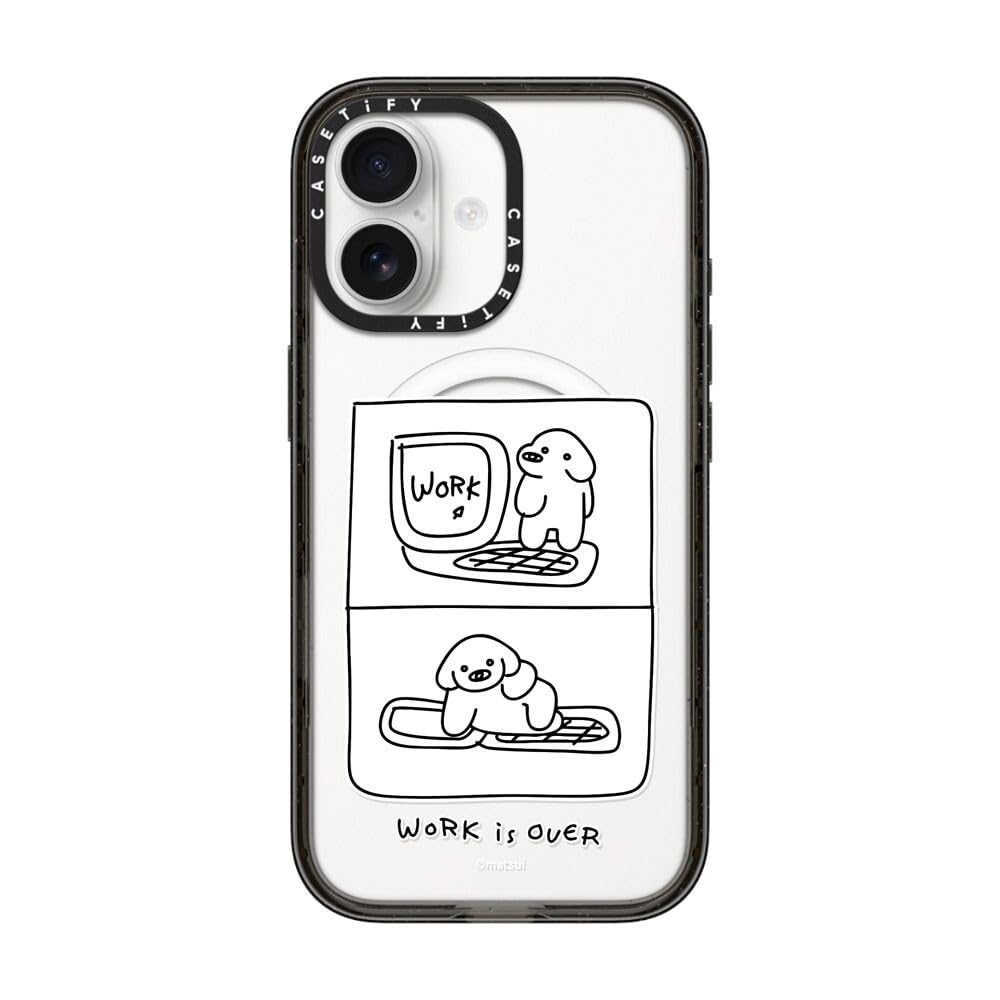CASETiFY インパクト iPhone 17 ケース [MagSafe対応/薄型 軽量/耐衝撃] - WORK is OVER - クリア ブラック
