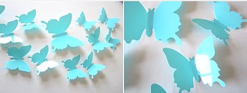 Vista 17 de ALLICERE 12 calcomanías de pared extraíbles de mariposa 3D, decoración del hogar, decoración de pared, murales para bebés, niños, dormitorio, sala