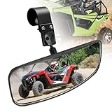ZUDKSUY Universal UTV Rear View Mirror, Adjustable UTV Center Rearview Mirror, Fits 1.75-2 Inch Roll Bar Cage, Replacement for Polaris RZR Replacement for Kawasaki Mule Honda
