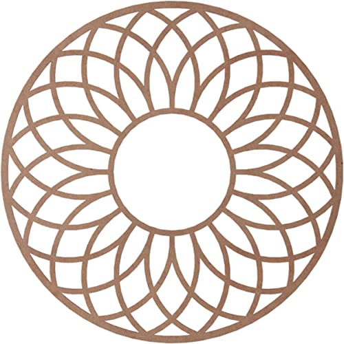Image of Ekena Millwork 38 inchOD x 13 inchID x 3 /8 inchT Cannes Wood Fretwork Pierced Ceiling Medallion, Wood (Paint Grade)